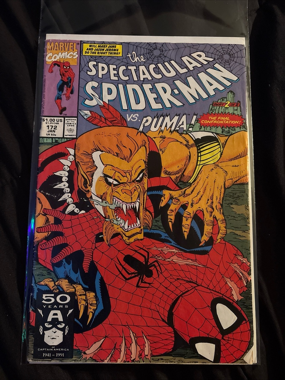 Spectacular Spider-Man Vs. Puma #172 Marvel 1991